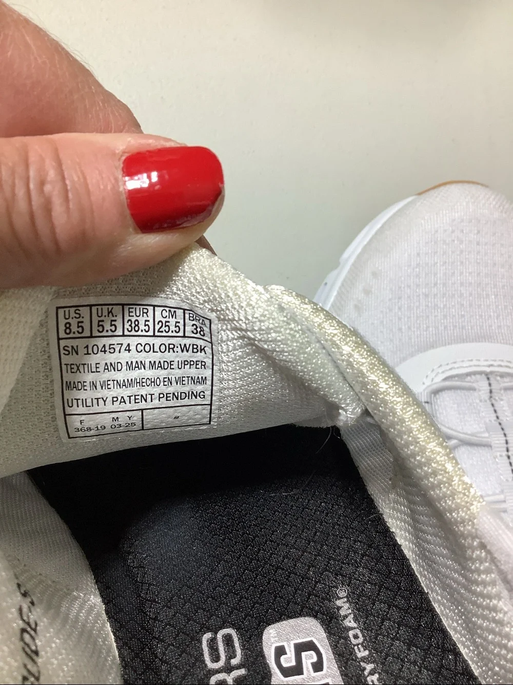 Skechers Slip-ins white sneakers, size 8.5